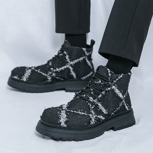 Elevate Your Style with MLB LTHR-05 Textured High-Top Boots