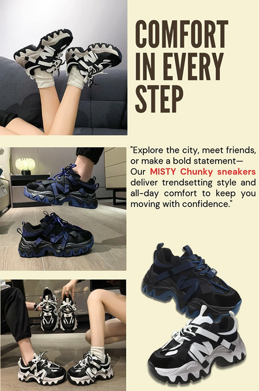 "MISTY Chunky Sneakers: Unleash Bold Elegance and Ultimate Comfort"