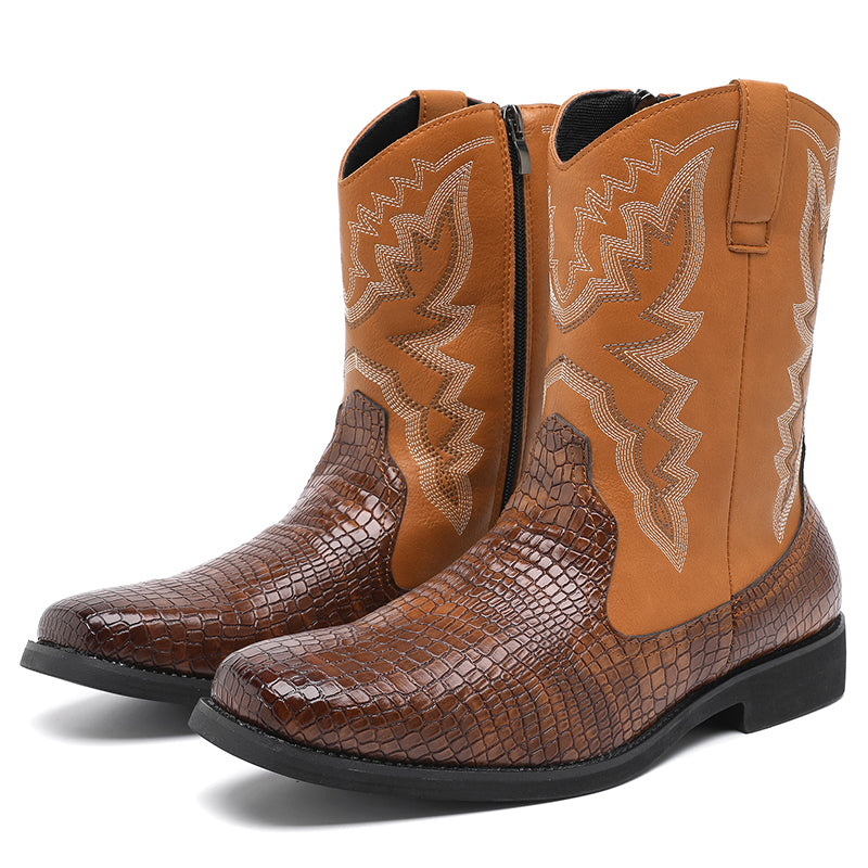 MLB LTHR-25 Embossed Western Boots