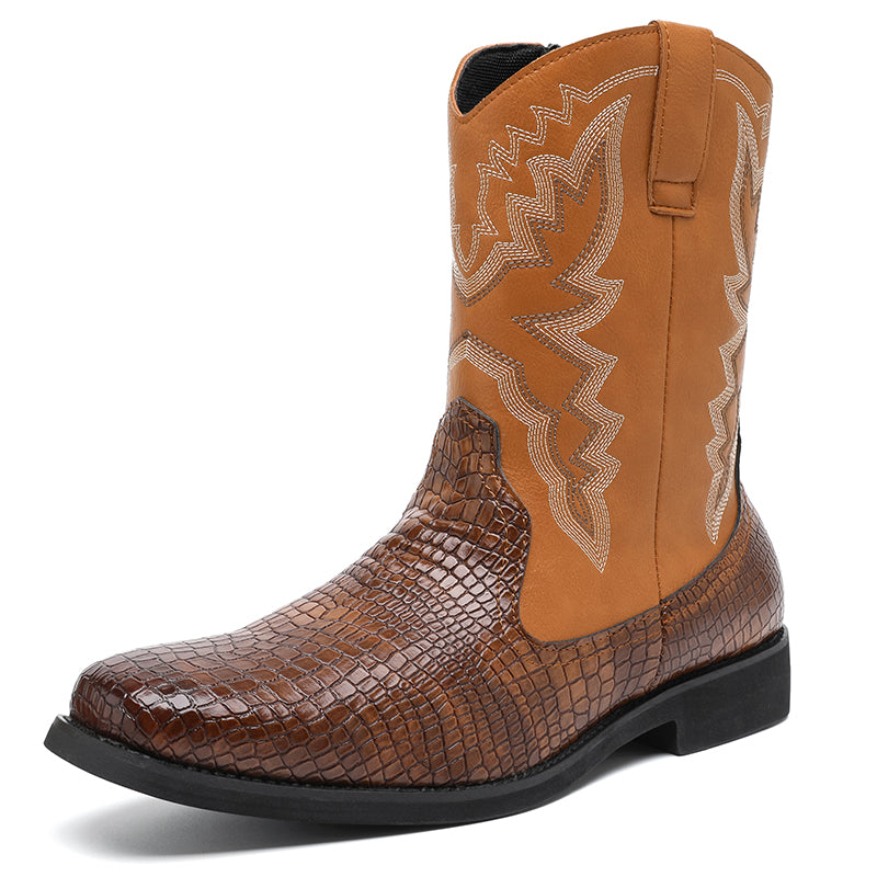 MLB LTHR-25 Embossed Western Boots