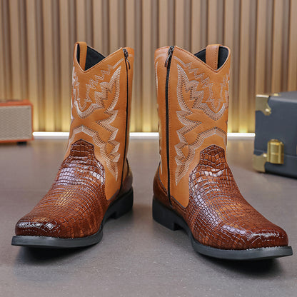 MLB LTHR-25 Embossed Western Boots