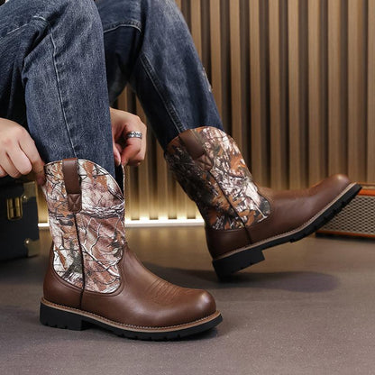 MLB LTHR-27 Camo Western Cowboy Boots