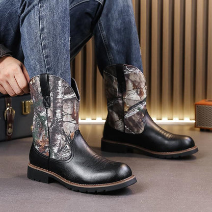 MLB LTHR-27 Camo Western Cowboy Boots