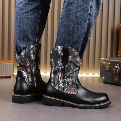 MLB LTHR-27 Camo Western Cowboy Boots