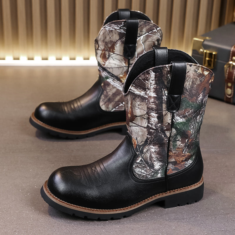 MLB LTHR-27 Camo Western Cowboy Boots