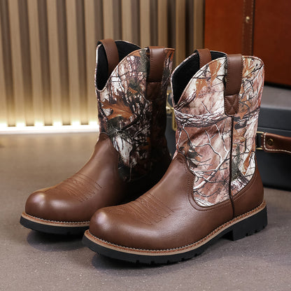 MLB LTHR-27 Camo Western Cowboy Boots