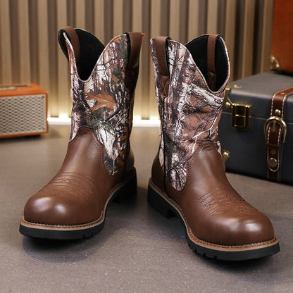 MLB LTHR-27 Camo Western Cowboy Boots