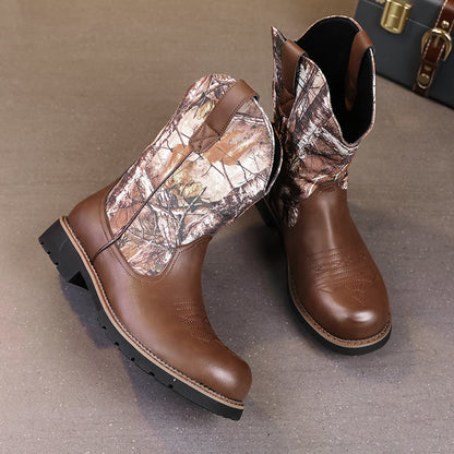 MLB LTHR-27 Camo Western Cowboy Boots