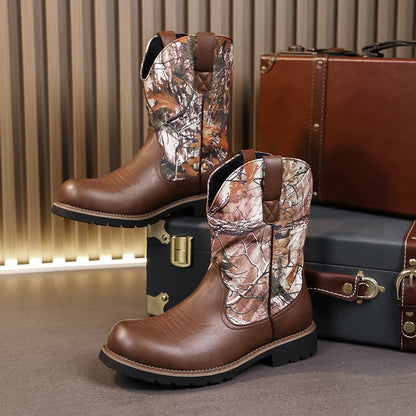 MLB LTHR-27 Camo Western Cowboy Boots