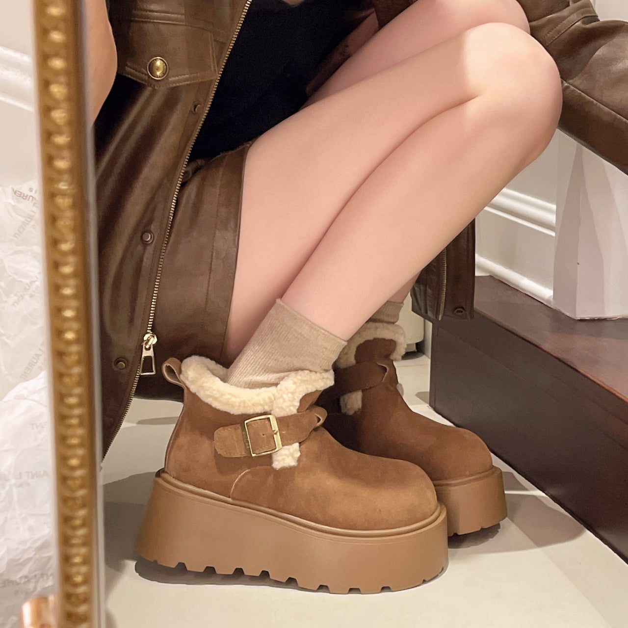 Artemis Shearling Platform Boots