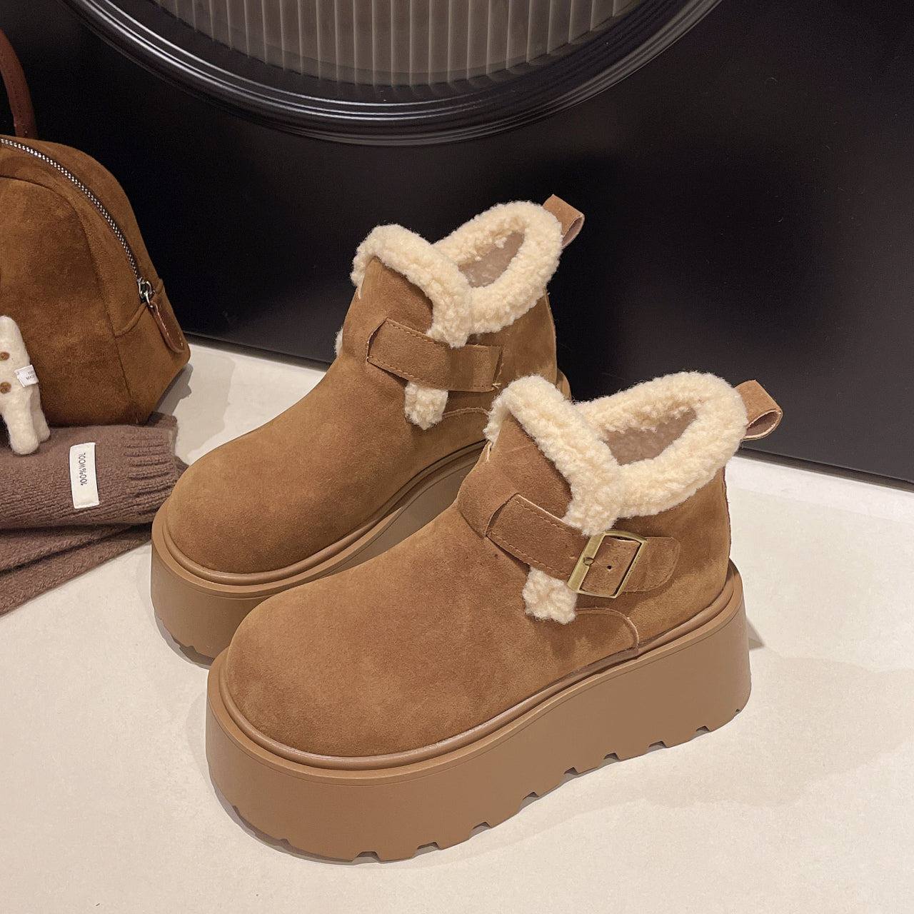 Artemis Shearling Platform Boots