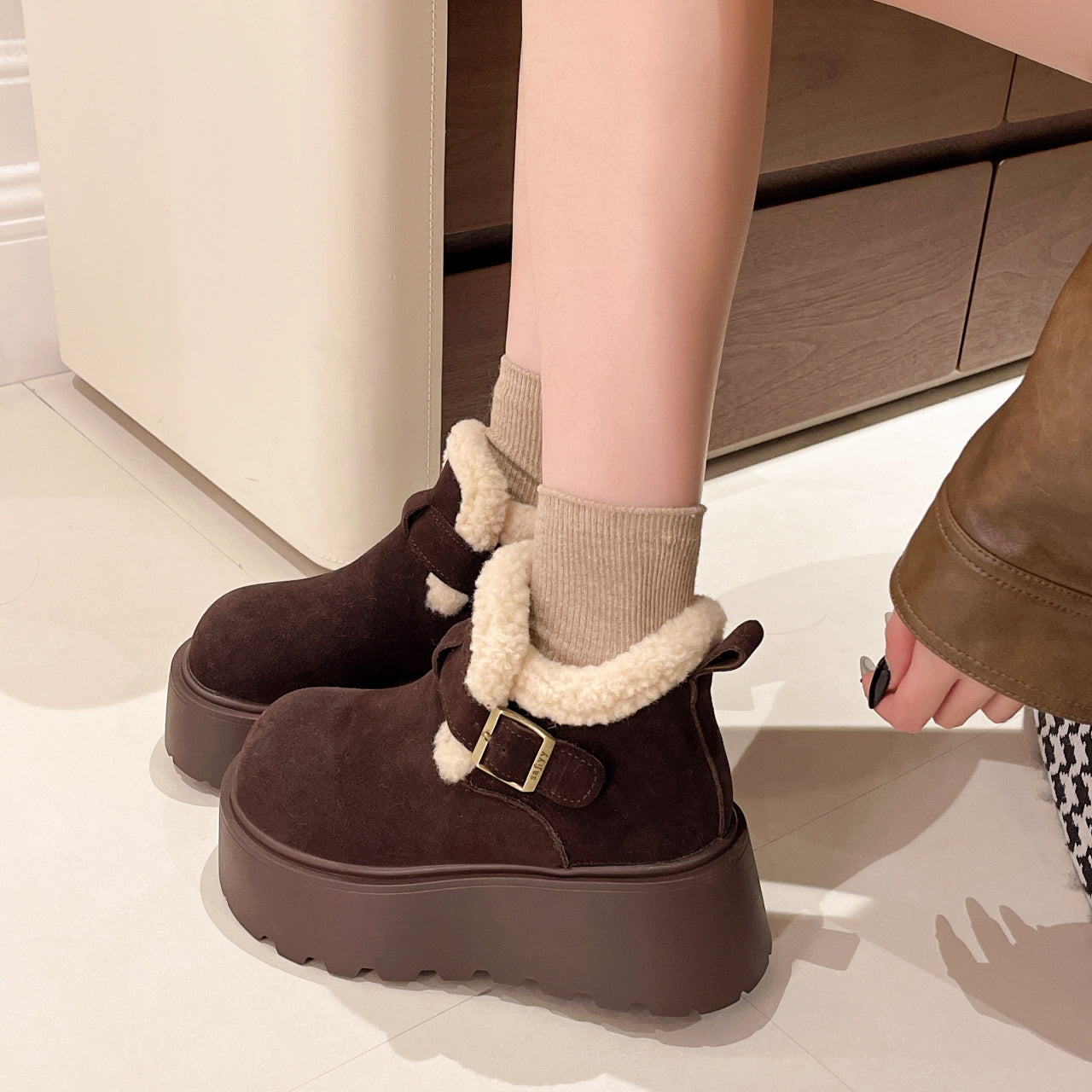 Artemis Shearling Platform Boots