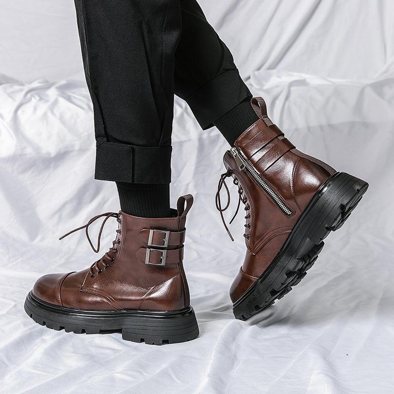 MLB LTHR-12 Square-Toe Combat Boots