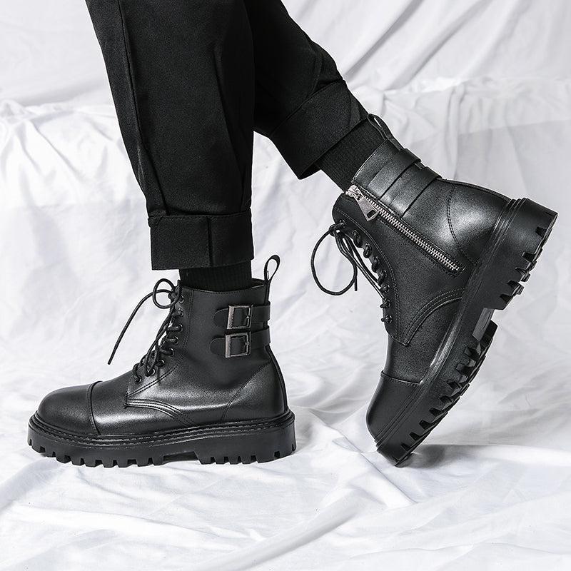 MLB LTHR-12 Square-Toe Combat Boots