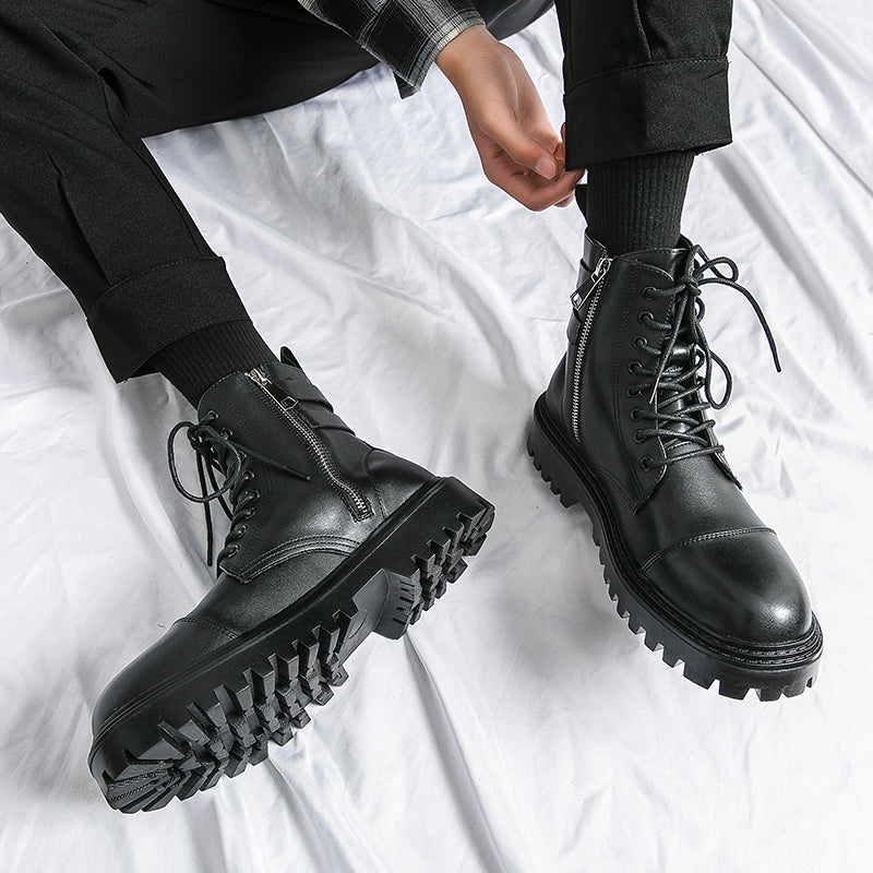 MLB LTHR-12 Square-Toe Combat Boots