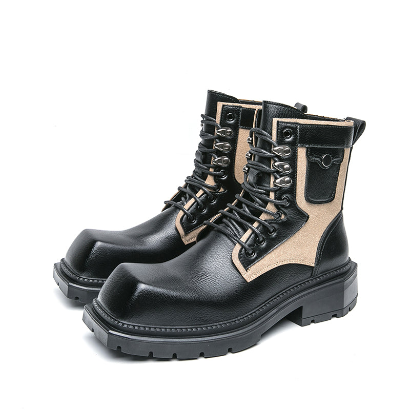 MLB LTHR-08 Square-Toe Combat Boots