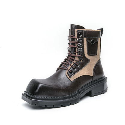 MLB LTHR-08 Square-Toe Combat Boots