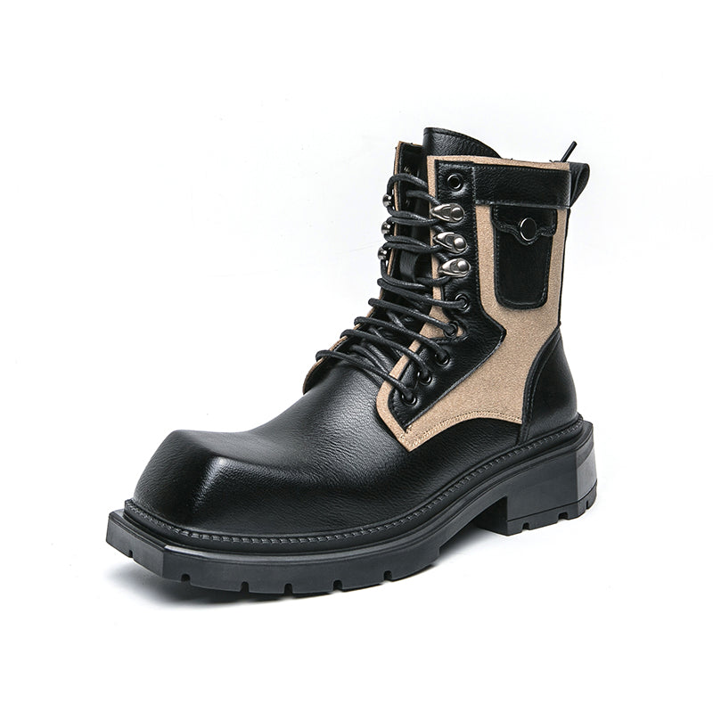 MLB LTHR-08 Square-Toe Combat Boots