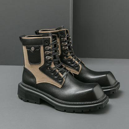 MLB LTHR-08 Square-Toe Combat Boots