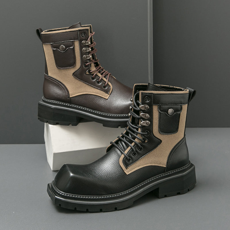 MLB LTHR-08 Square-Toe Combat Boots