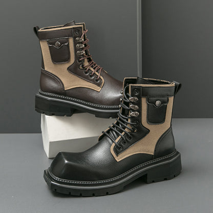 MLB LTHR-08 Square-Toe Combat Boots