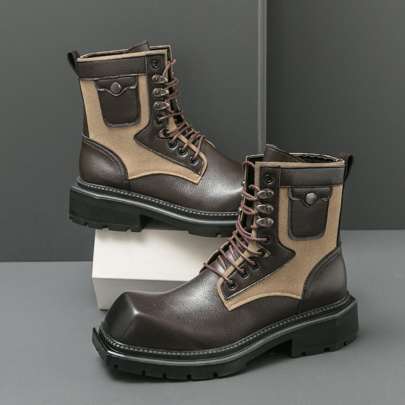 MLB LTHR-08 Square-Toe Combat Boots