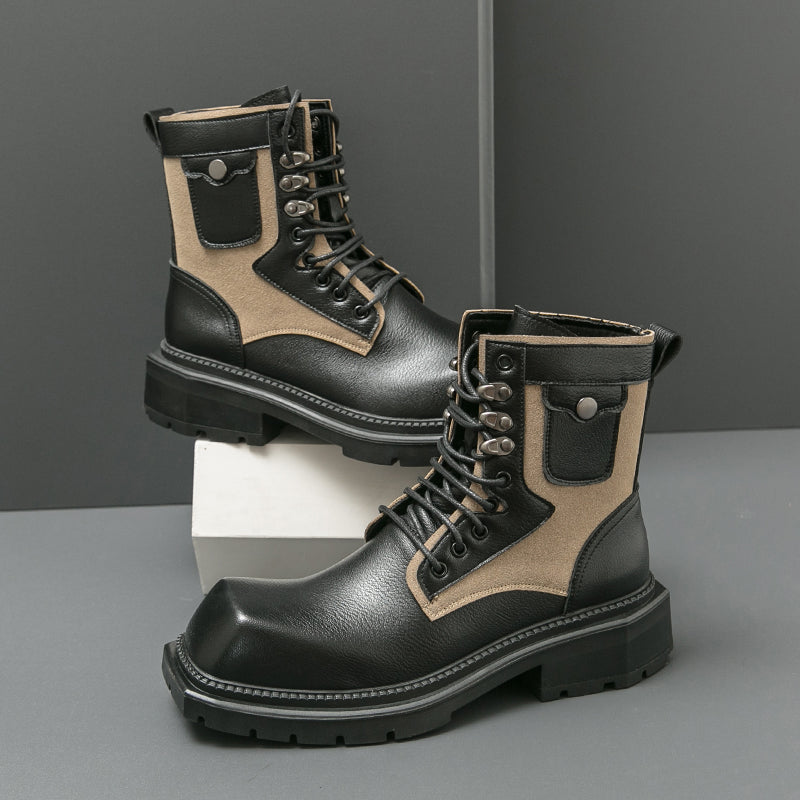 MLB LTHR-08 Square-Toe Combat Boots