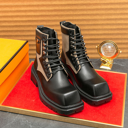 MLB LTHR-08 Square-Toe Combat Boots