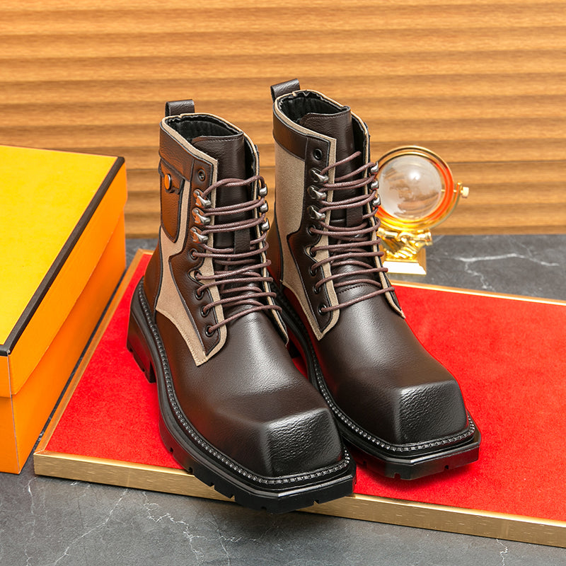 MLB LTHR-08 Square-Toe Combat Boots