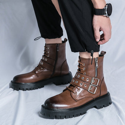 MLB LTHR-10 Dual-Buckle Combat Boots