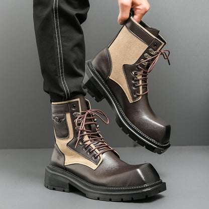 MLB LTHR-08 Square-Toe Combat Boots