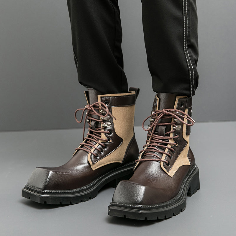 MLB LTHR-08 Square-Toe Combat Boots