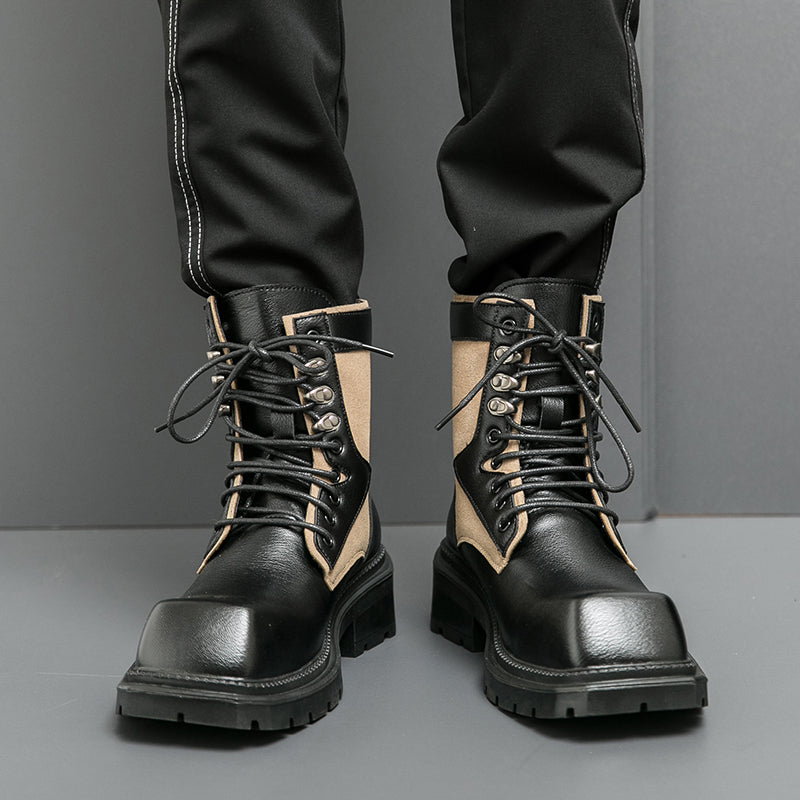 MLB LTHR-08 Square-Toe Combat Boots