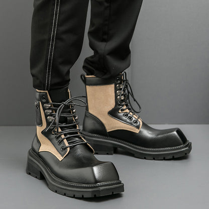 MLB LTHR-08 Square-Toe Combat Boots