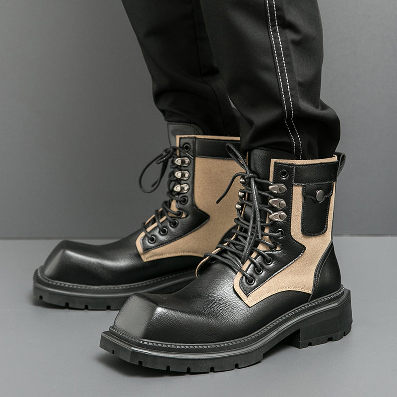 MLB LTHR-08 Square-Toe Combat Boots