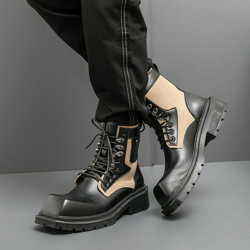 MLB LTHR-08 Square-Toe Combat Boots