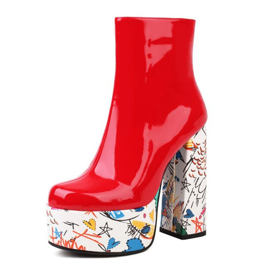 LUNA High Heel Platform Ankle Boots