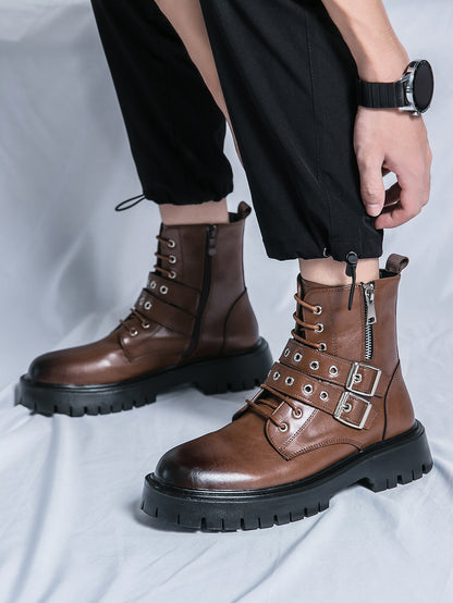 MLB LTHR-10 Dual-Buckle Combat Boots